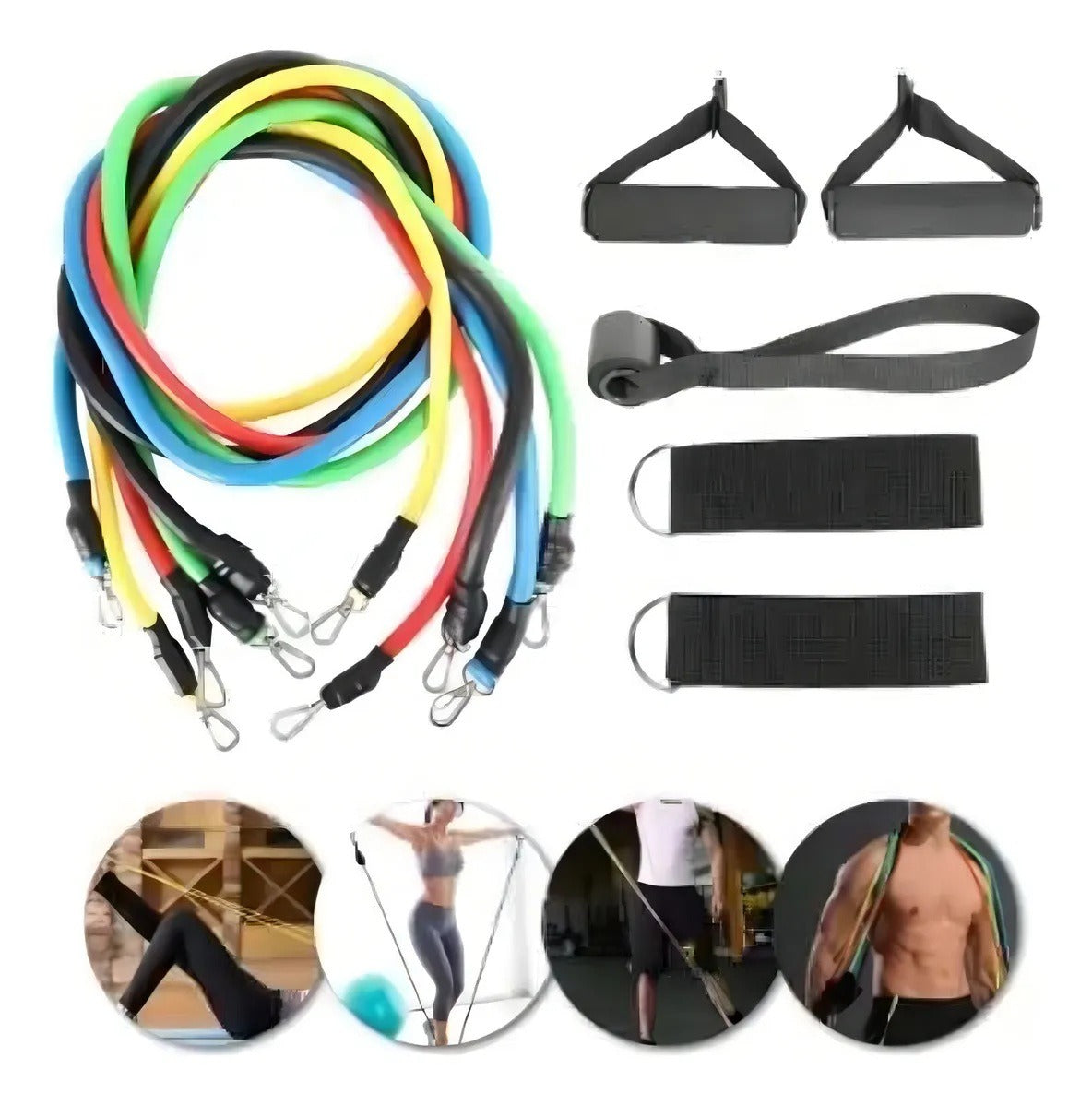 KIT DE BANDAS TUBULARES DE ENTRENAMIENTO + GUÍA PRACTICA DE EJERCICIOS CON TUS BANDAS